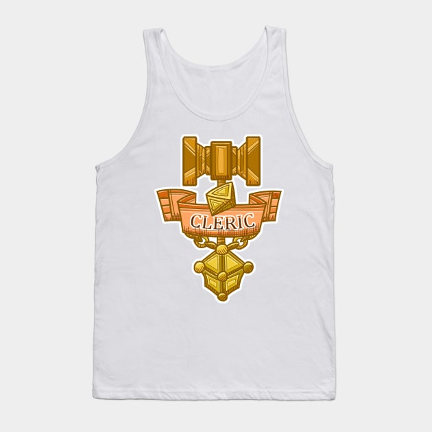 Cleric Hammer, d8 and Lantern Coat of Arms Tank Top by JonGrin